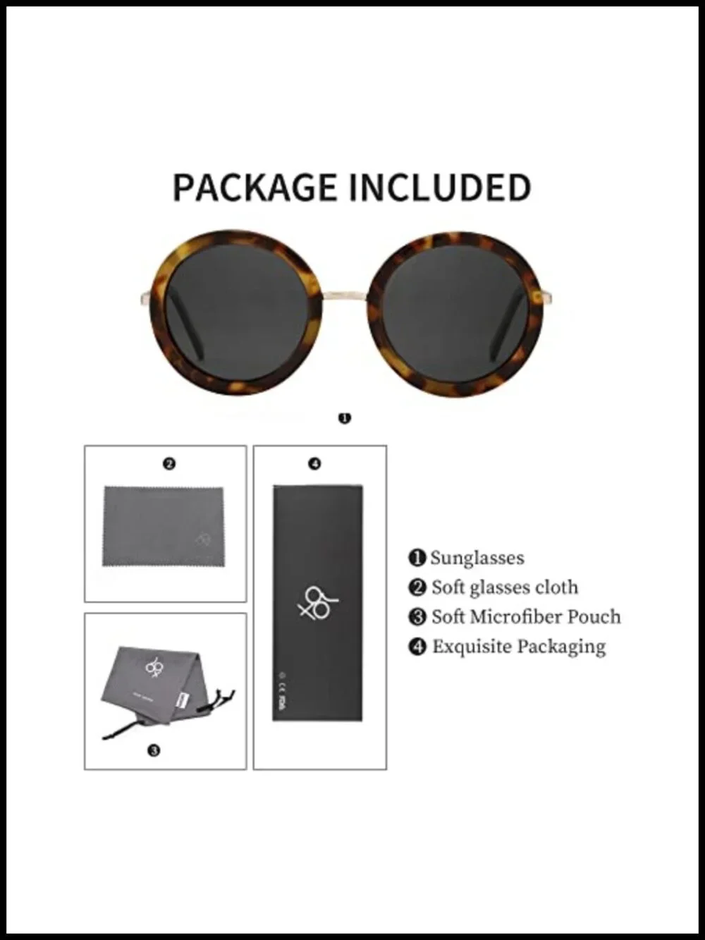 Polarized Retro Round Sunglasses Oversized Vintage UV Protection